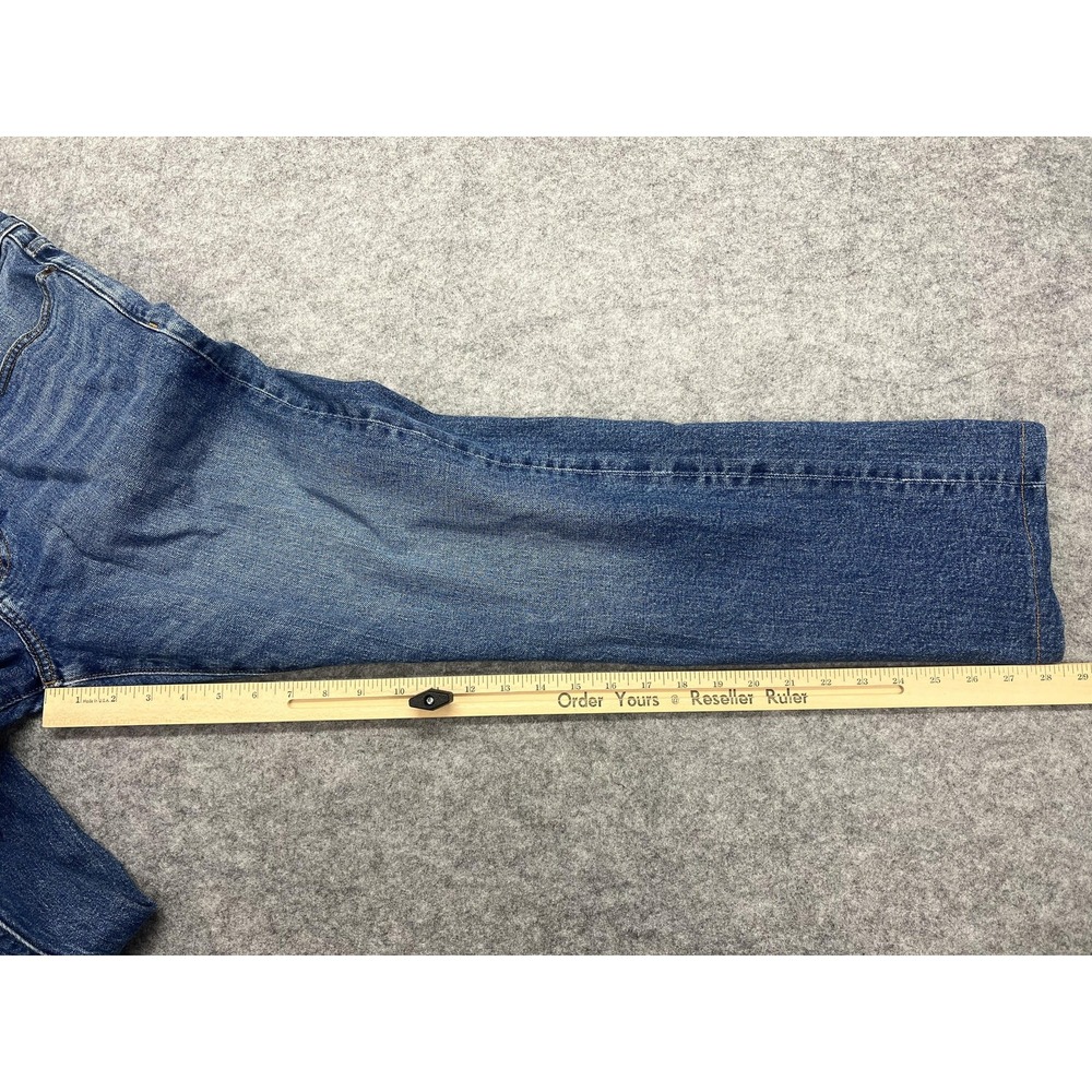 J.Crew Flex Straight Jeans Mens 34x28* Blue Selvedge Denim Stretch Medium Wash - Picture 13 of 15